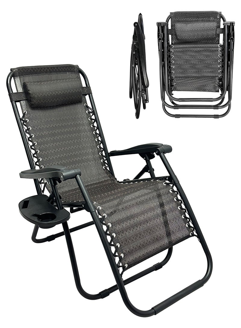 RENOVO Patio Chaise Lounges Chair gravity chair with adjustable backrest and footrest Sunlounger for Poolside Backyard and Beach - Image 1
