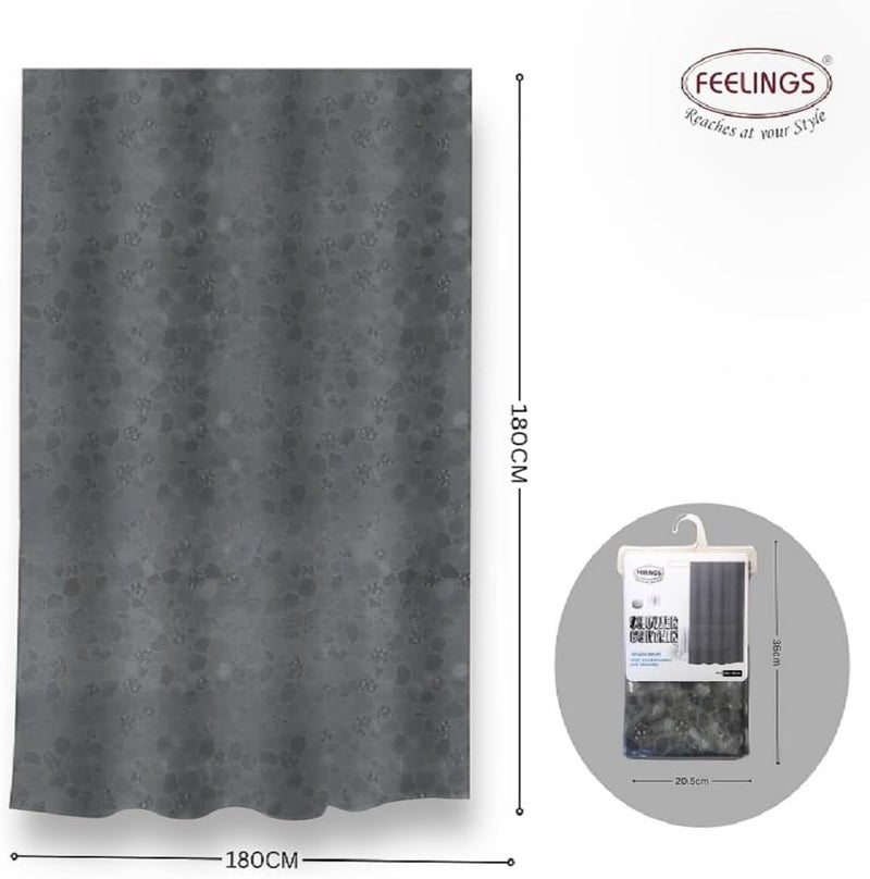 Feelings Shower Curtains (Grey, 3D,180X180) - Image 4