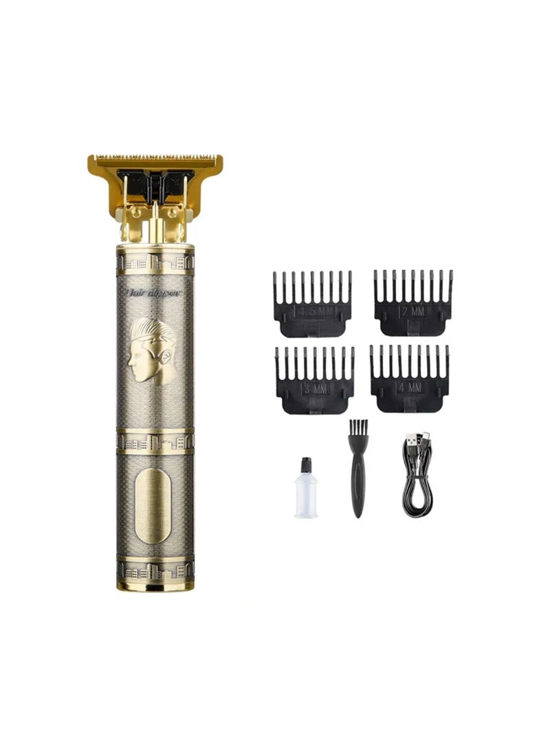 Akova T9 Vintage Hair Trimmer Sbg Salon Series Fully Waterproof Trimmer Fully Waterproof Trimmer for Men 60 Min Runtime 4 Length Settings, Battery Powered - Gold Color - Image 1