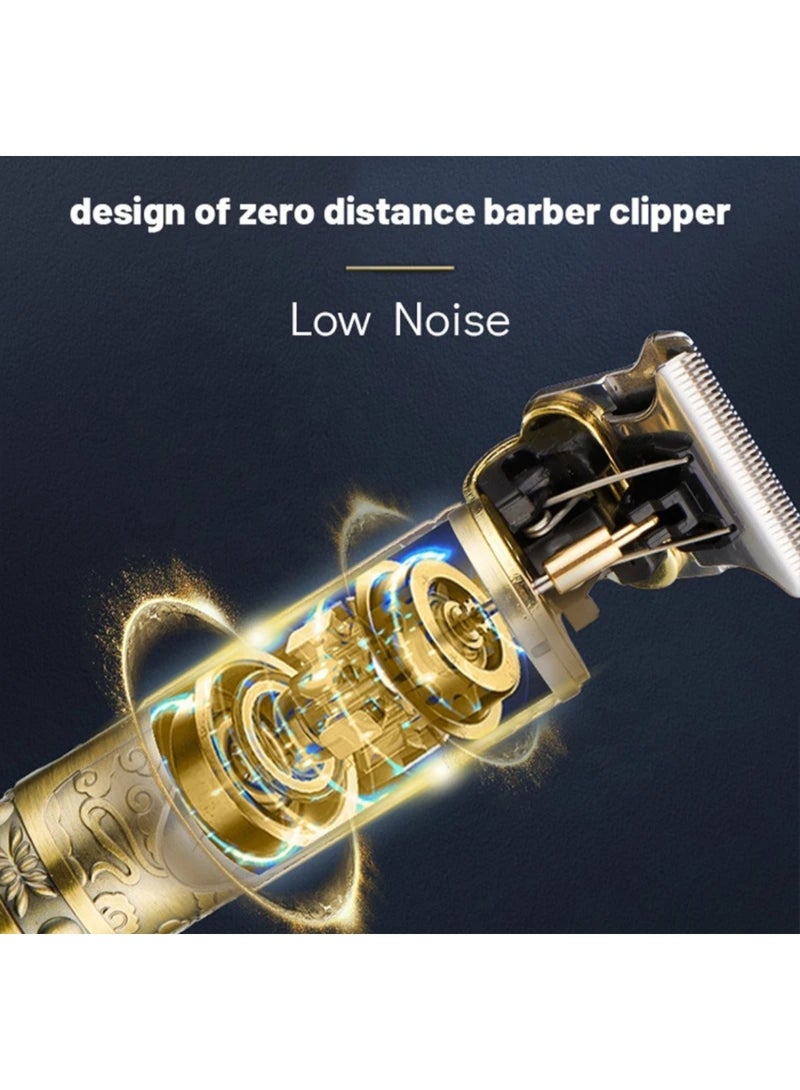 Akova T9 Vintage Hair Trimmer Sbg Salon Series Fully Waterproof Trimmer Fully Waterproof Trimmer for Men 60 Min Runtime 4 Length Settings, Battery Powered - Gold Color - Image 5