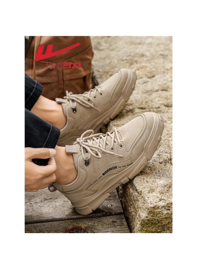 Warrior Men's Beige Chunky Sole Casual Sneakers - Comfortable Non-Slip Outdoor Fashion Shoes 43SIZE - Image 2