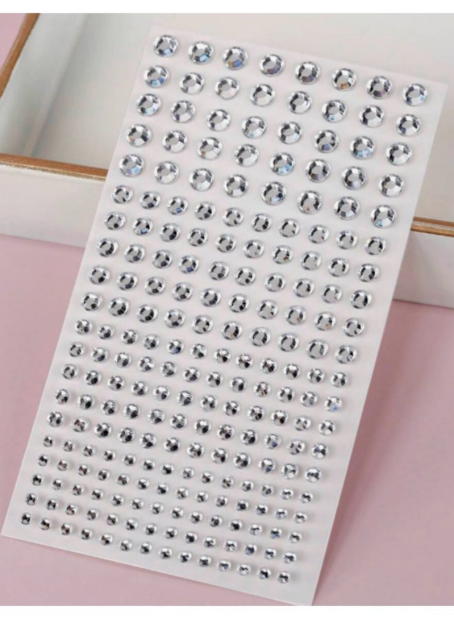 KHAJUL 2 PCS 3D Silver White Five-Pointed Star Rhinestone Eye & Face Sticker, DIY Makeup Accessory - Image 4