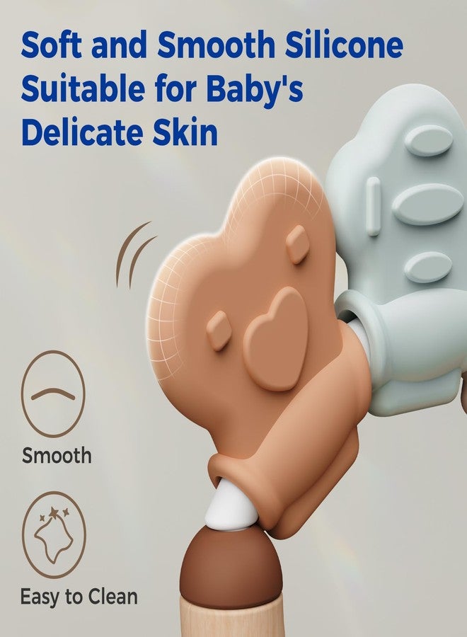 Evoceler Softness Staged Baby Teething Toys with Rattles for 0-6 Months (30° Super Soft, 50° Soft, 70° Regular) -10 Pcs Shaker Toys, Food-Grade Silicone Teethers for Babies 0-18+ Months, BPA Free - Image 3