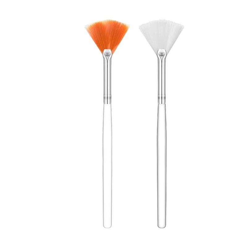 Fan-Shaped Beauty Brush 15CM Transparent Soft Bristle - Mess-Free Application Skincare Serum Brush for Home and Salon Use - Image 1