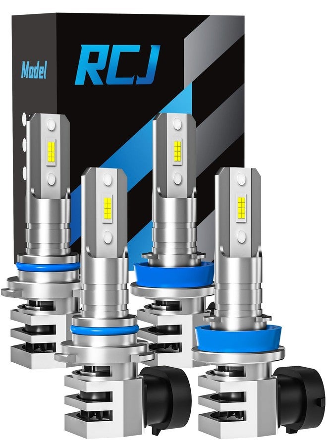 RCJ 9005/HB3 H11/H8/H9 Warning Fog Bulbs Combo, 6000K Cool White with Cooling Fan, Plug-N-Play, Pack of 4 - Image 1