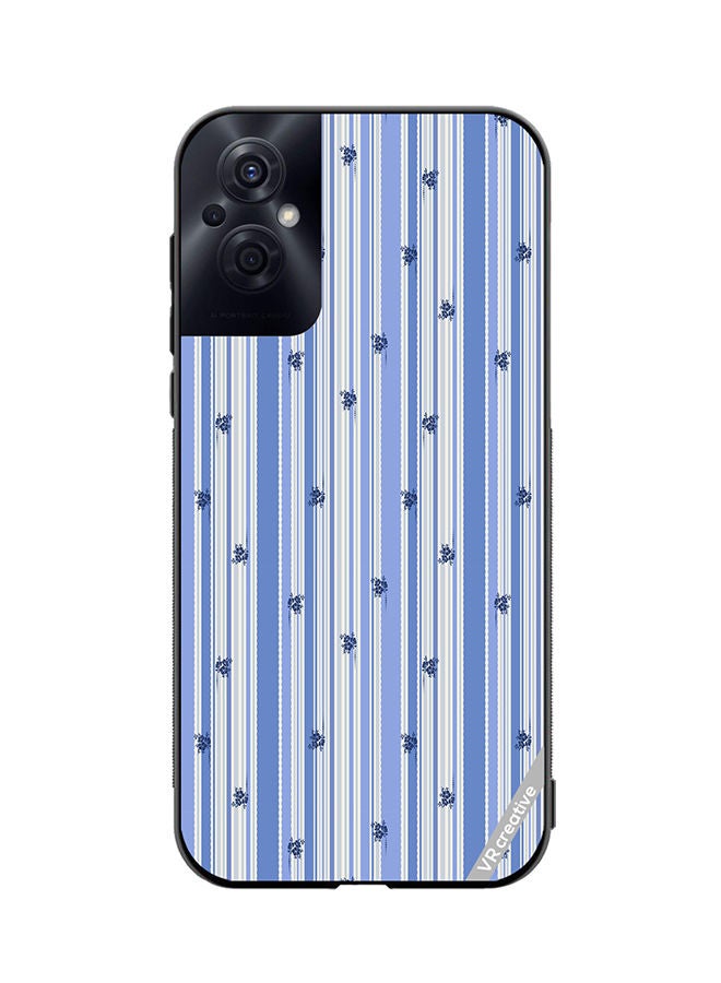 VR CREATIVE Protective Case Cover For Oppo Reno8 Z Stripe Stencil Floral With Polka Dots Design Multicolour - Image 1