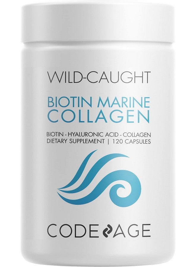 Codeage Marine Collagen Peptides Hydrolyzed Fish Collagen Protein Supplement 10000Mcg Biotin Collagen Vitamin C E Hyaluronic Acid Amino Acid Hair Skin Joint Wildcaught Fish 120 Capsules - Image 2
