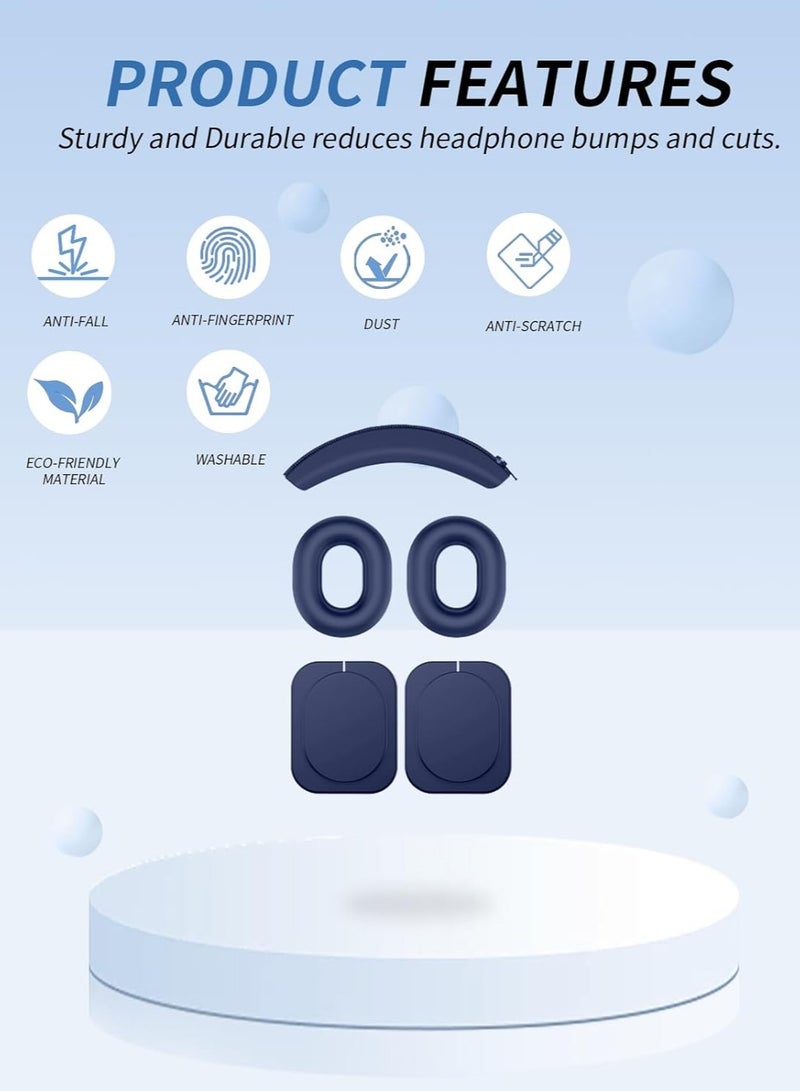 عام وسائد سماعات الأذن وحافظة طوق الرأس متوافقة مع سماعات Nothing Headphones (1)، حماية شاملة 3 في 1، مقاومة للتنقيط والعرق - Image 2