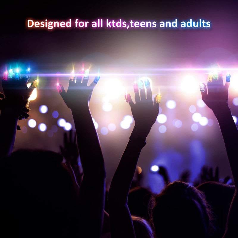 Hortsun 300 Pcs LED Finger Lights Mini Finger Flashlights for Kids Glow in the Dark Party Supplies Light up Ring Sticks Lights Toys Neon Party Favors Birthday Party 6 Colors - Image 3