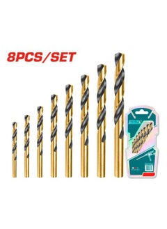 TOTAL 8 Pcs Hss Twist Drill Bits Set Tacsd0801 