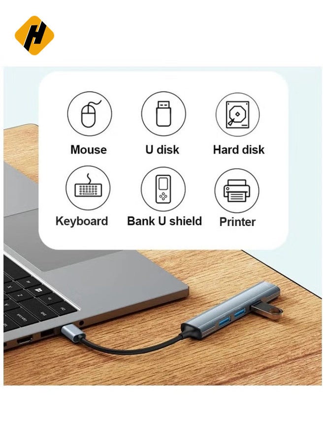 هوها Yesido HB17 4 في 1 USB-C / Type-C محول محرك محطة الإرساء متعددة الوظائف  - Image 3