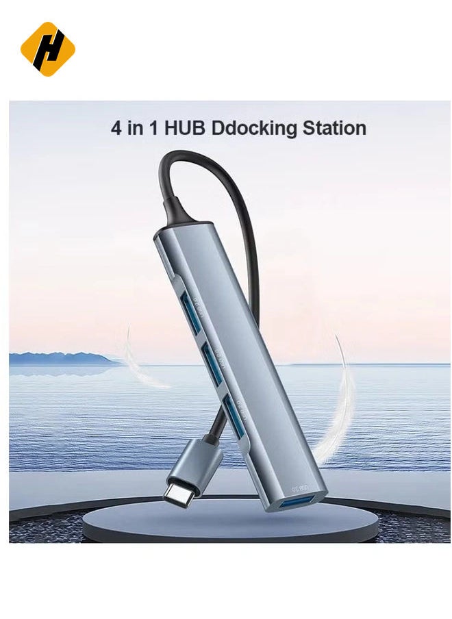هوها Yesido HB17 4 في 1 USB-C / Type-C محول محرك محطة الإرساء متعددة الوظائف  - Image 2