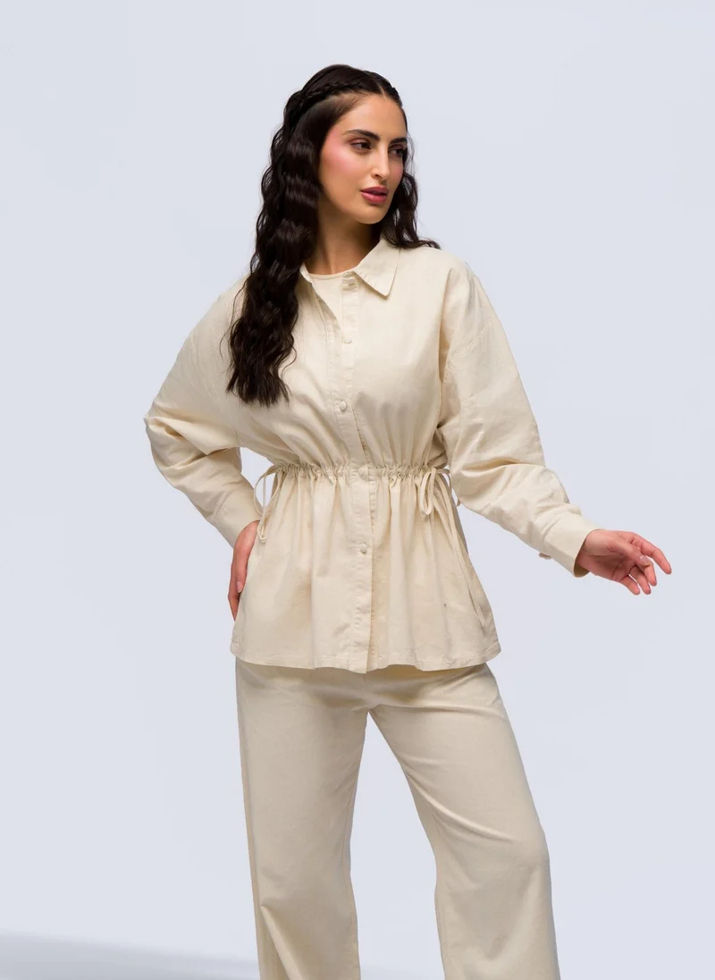كياني Drawstring Linen Shirt