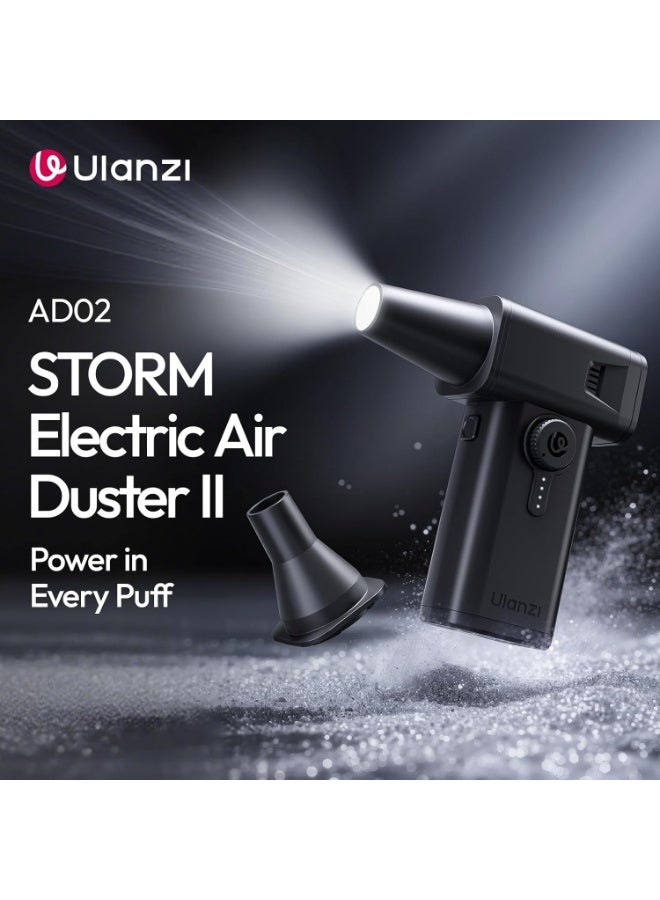 ULANZI AD02 Storm Electric Air Duster V2, 130,000 RPM Compressed Air Duster, 12.5W Fast Charge, Variable Speed, with 200-Mesh Filter & LED Light, Portable Mini Dust Blower for Camer Cleaning - view 2