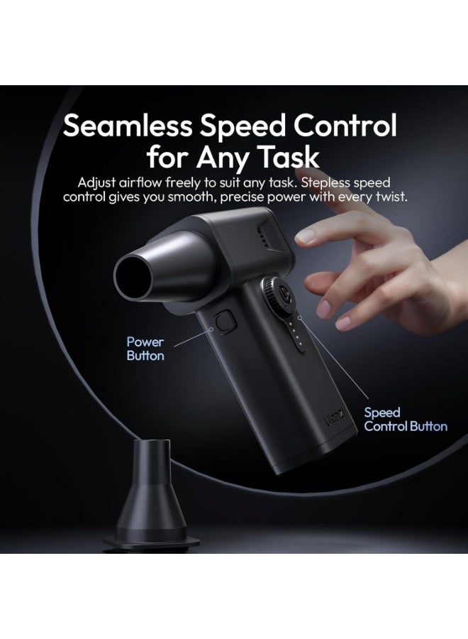 ULANZI AD02 Storm Electric Air Duster V2, 130,000 RPM Compressed Air Duster, 12.5W Fast Charge, Variable Speed, with 200-Mesh Filter & LED Light, Portable Mini Dust Blower for Camer Cleaning - view 5