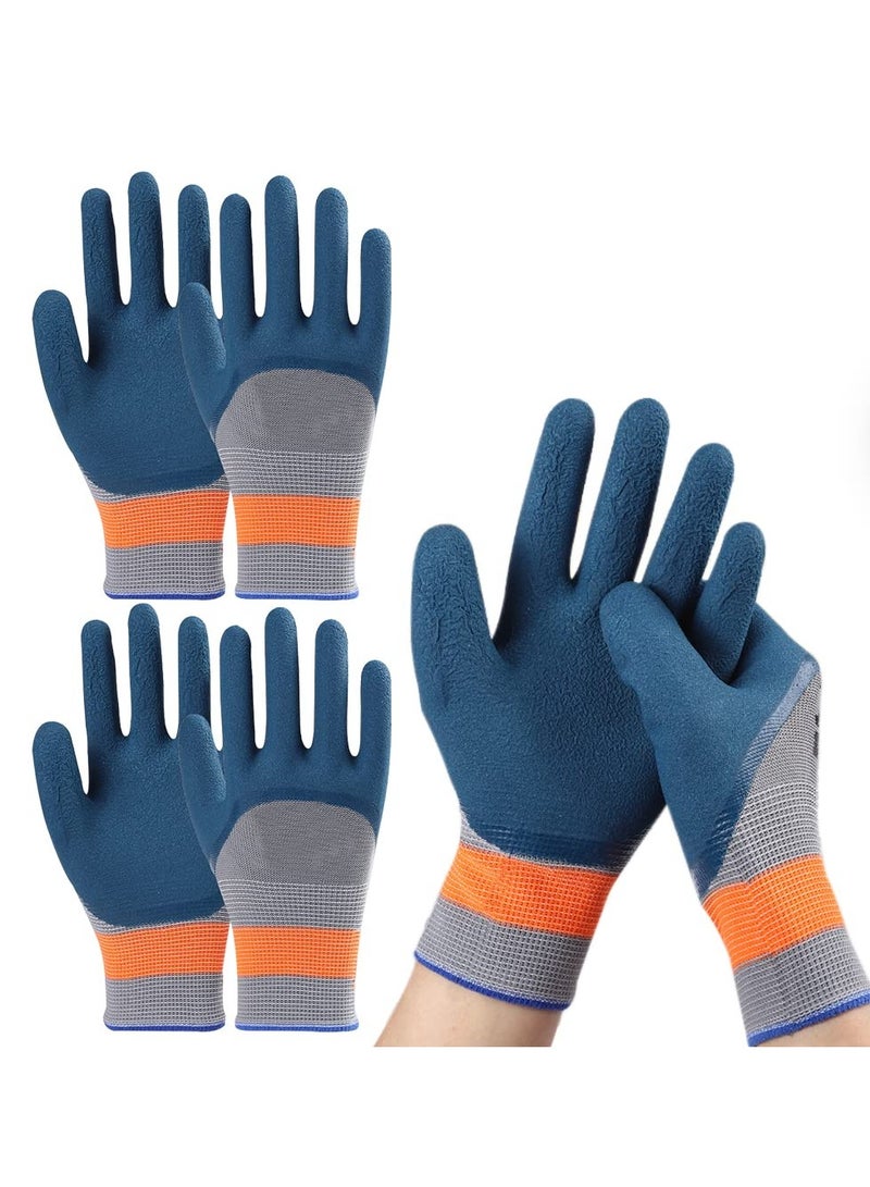 SYOSI قفازات البستنة، 3 أزواج كبيرة قوة قبضة قوية مغلفة بالنيتريل قفازات عمل آمنة للبناء / البستاني / الميكانيكي / الإنشاءات / المستودع للنساء والرجال - Image 1