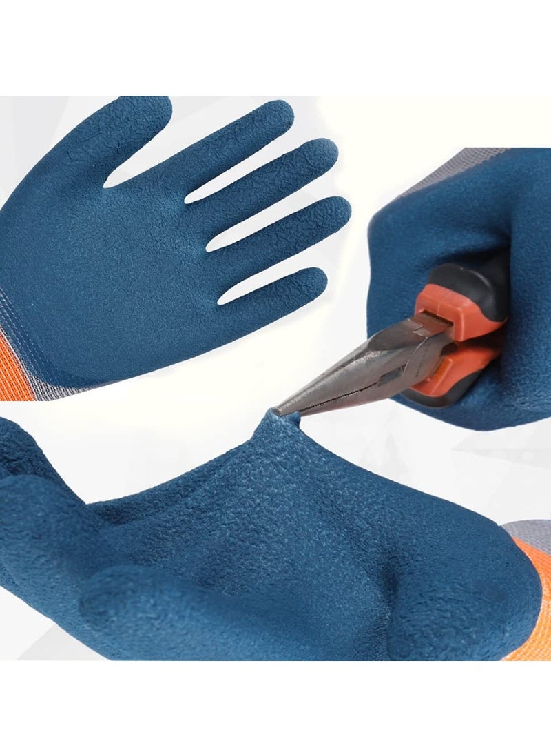 SYOSI قفازات البستنة، 3 أزواج كبيرة قوة قبضة قوية مغلفة بالنيتريل قفازات عمل آمنة للبناء / البستاني / الميكانيكي / الإنشاءات / المستودع للنساء والرجال - Image 3