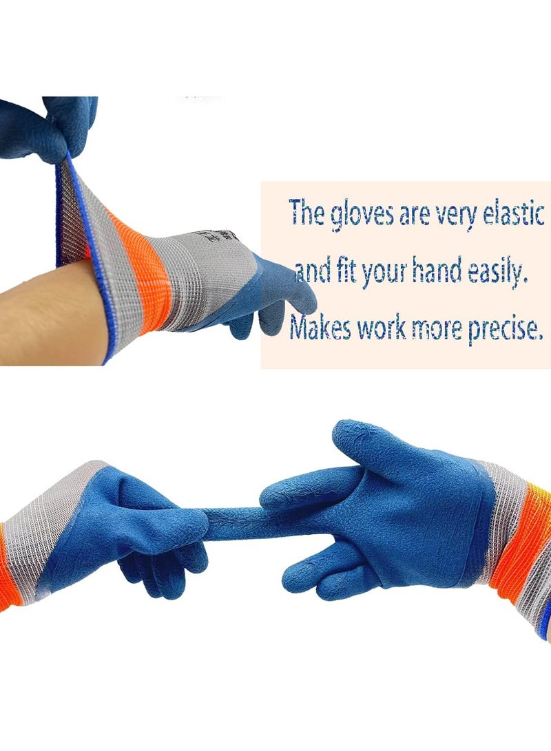 SYOSI قفازات البستنة، 3 أزواج كبيرة قوة قبضة قوية مغلفة بالنيتريل قفازات عمل آمنة للبناء / البستاني / الميكانيكي / الإنشاءات / المستودع للنساء والرجال - Image 5