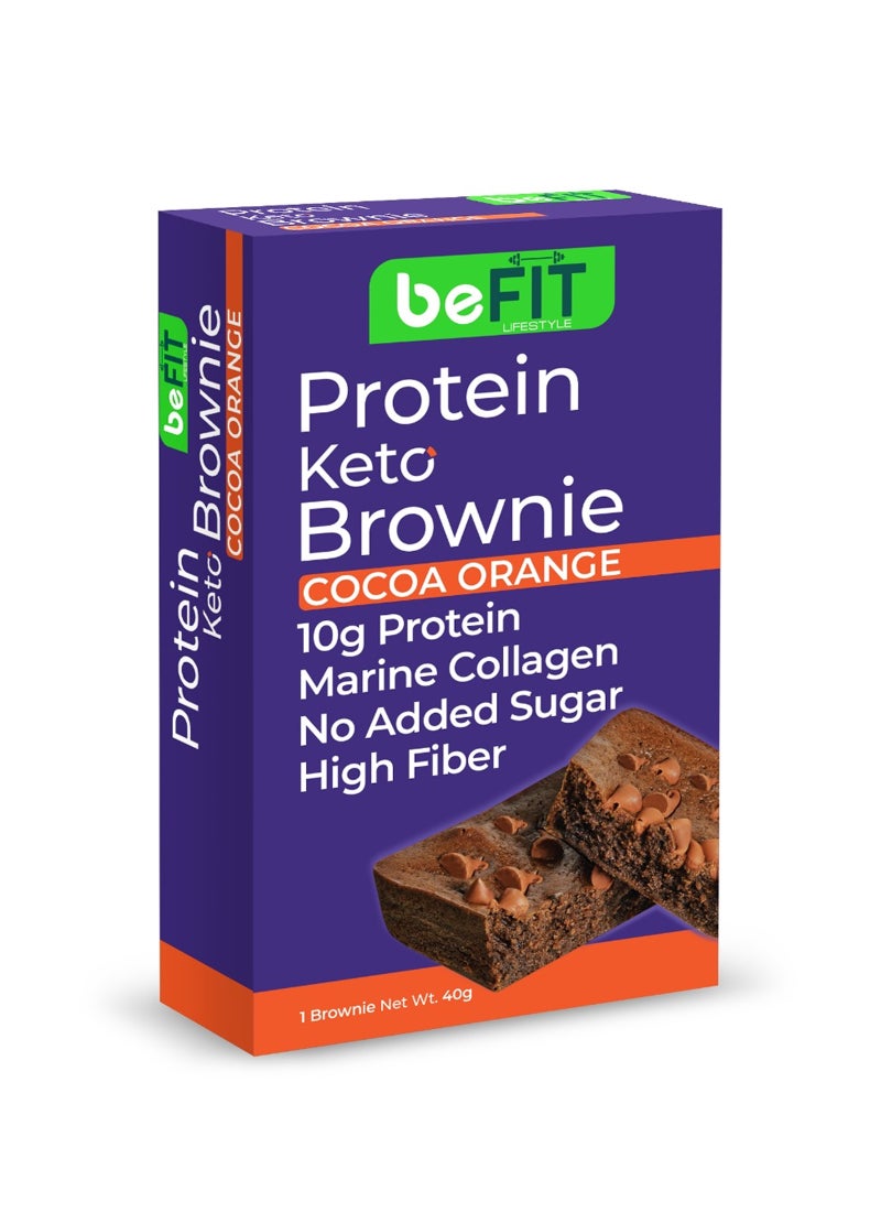Keto Salute Low Carbs Cocoa Orange Protein Brownie (High Fiber & No Added Sugar)