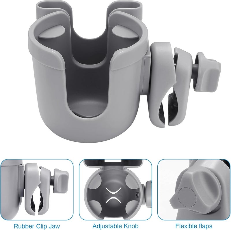accmor Stroller Cup Holder with Phone Holder, Bike Cup Holder, Universal Cup Holder for Uppababy Nuna Doona Strollers, 2-in-1 Cup Holder for Walker, Wheelchair, Scooter - Image 4