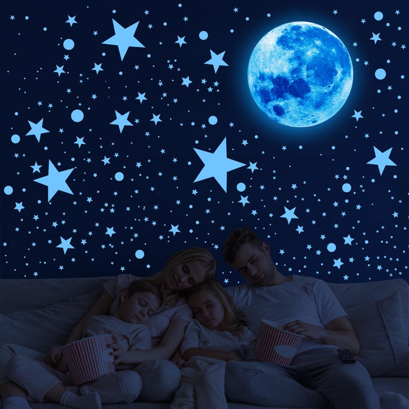 Sondeng 492Pcs Glow in The Dark Stars for Ceiling Glow in The Dark Moon and Space Wall Decals Glowing Galaxy Universe Planet Wall Stickers Ceiling Stars Glow in Dark Kids Boys Bedroom Living Room Decor - Image 5