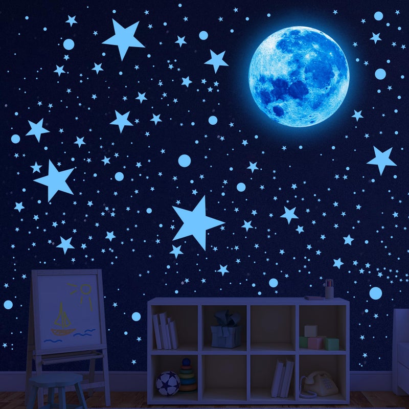 Sondeng 492Pcs Glow in The Dark Stars for Ceiling Glow in The Dark Moon and Space Wall Decals Glowing Galaxy Universe Planet Wall Stickers Ceiling Stars Glow in Dark Kids Boys Bedroom Living Room Decor - Image 1
