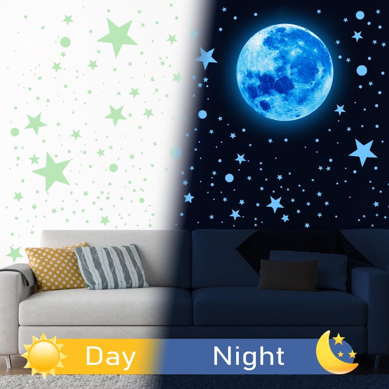 Sondeng 492Pcs Glow in The Dark Stars for Ceiling Glow in The Dark Moon and Space Wall Decals Glowing Galaxy Universe Planet Wall Stickers Ceiling Stars Glow in Dark Kids Boys Bedroom Living Room Decor - Image 4
