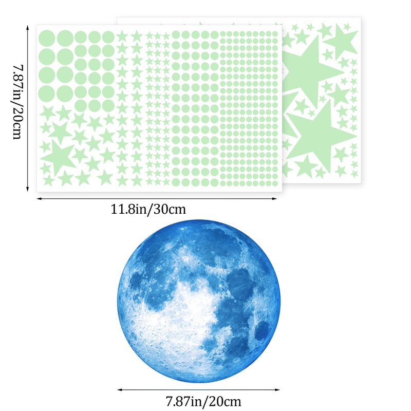 Sondeng 492Pcs Glow in The Dark Stars for Ceiling Glow in The Dark Moon and Space Wall Decals Glowing Galaxy Universe Planet Wall Stickers Ceiling Stars Glow in Dark Kids Boys Bedroom Living Room Decor - Image 3