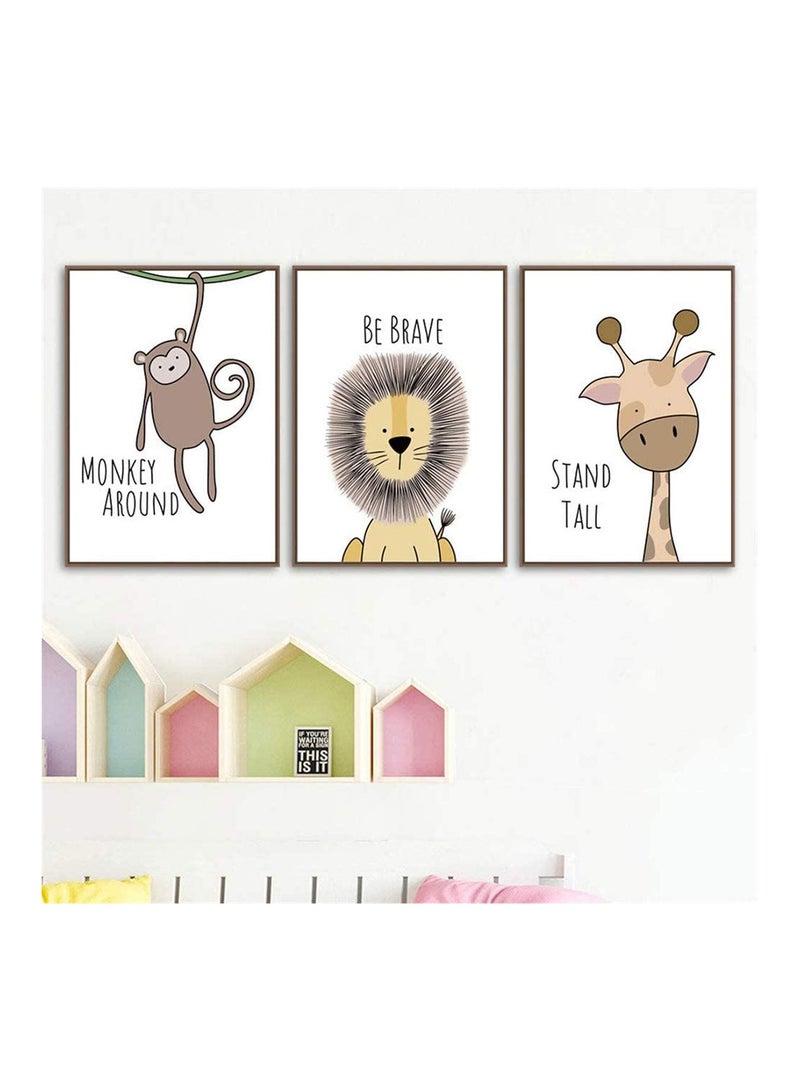 Excefore 6 Pack Jungle Safari Animals Nursery Prints, Nursery Wall Art - Nursery Pictures for Bathroom, Unframed - Image 4