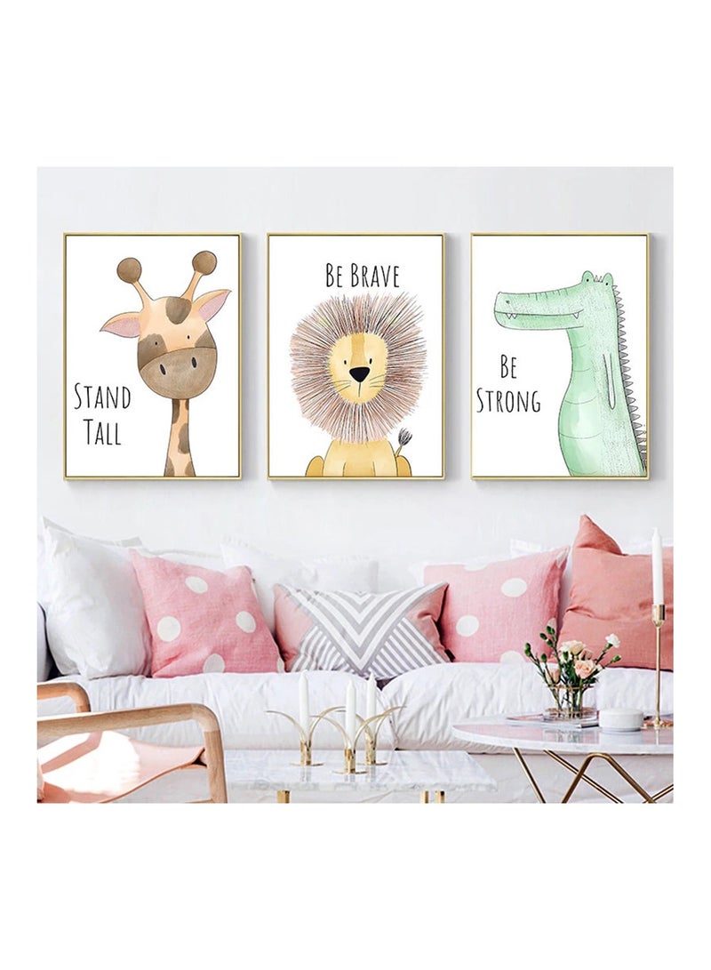 Excefore 6 Pack Jungle Safari Animals Nursery Prints, Nursery Wall Art - Nursery Pictures for Bathroom, Unframed - Image 2