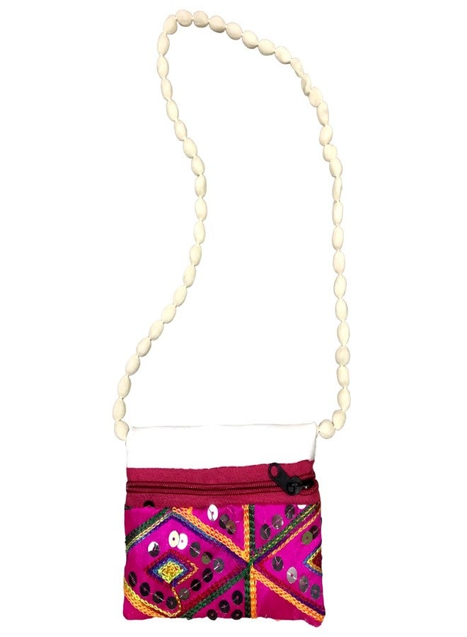IGNOTO Girl's Cotton Handmade Designer Multipurpose Handbag || Embroidered Rajasthani Patch Work Bag (Color & Pattern: Assorted) - Image 4