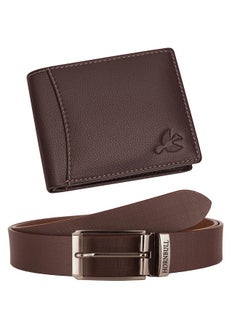 HORNBULL HORNBULL Mens Gift Combo Brown Wallet and Brown Belt | RFID Wallet for Men | Genuine Leather Men's Combo BW3095  - Image 2