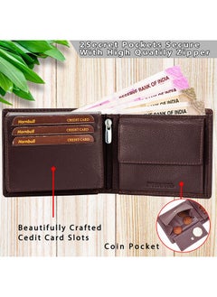 HORNBULL HORNBULL Mens Gift Combo Brown Wallet and Brown Belt | RFID Wallet for Men | Genuine Leather Men's Combo BW3095  - Image 4