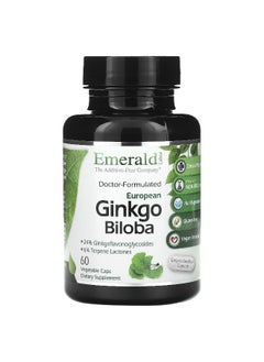 Emerald Laboratories Emerald Laboratories, European Ginkgo Biloba, 60 Vegetable Caps  - Image 1