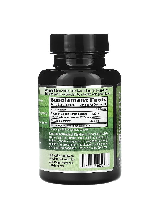 Emerald Laboratories Emerald Laboratories, European Ginkgo Biloba, 60 Vegetable Caps  - Image 2