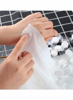 Excefore 100 Pieces Mini Face Compressed Towels Portable Disposable Compressed Cotton Coin Tissue Towel, for Travel Camping Hiking Sport Beauty Salon Home Hand Wipes  - Image 2