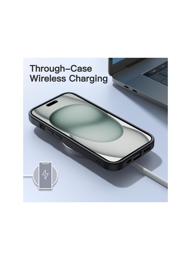 JETech Matte Case for iPhone 15 6.1-Inch, Shockproof Military Grade Drop Protection, Frosted Translucent Back Phone Cover, Anti-Fingerprint (Black) - Image 5