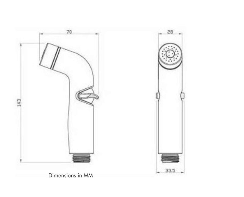 MHS Health Faucet Head Only Gun Jet Spray Health Faucet Sprayer Standard Size Check All Variations for More Sizes and Models (ABS Square UP Down, Pack of 1) - Image 3