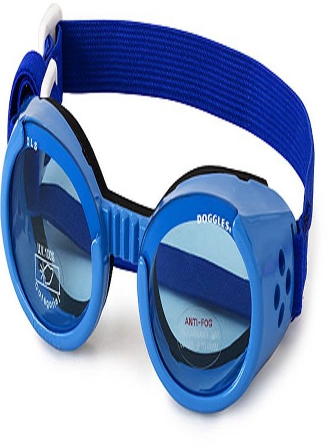 Doggles ILS Large Shiny Blue Frame with Blue Lens Dog Goggles - Image 1