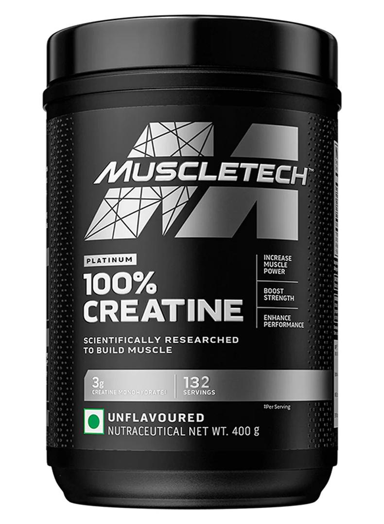 ماسل تيك بلاتينيوم 100% كرياتين مونوهيدرات بدون نكهة 400 جرام، 132 حصة 3 جرام لكل حصة - Image 1