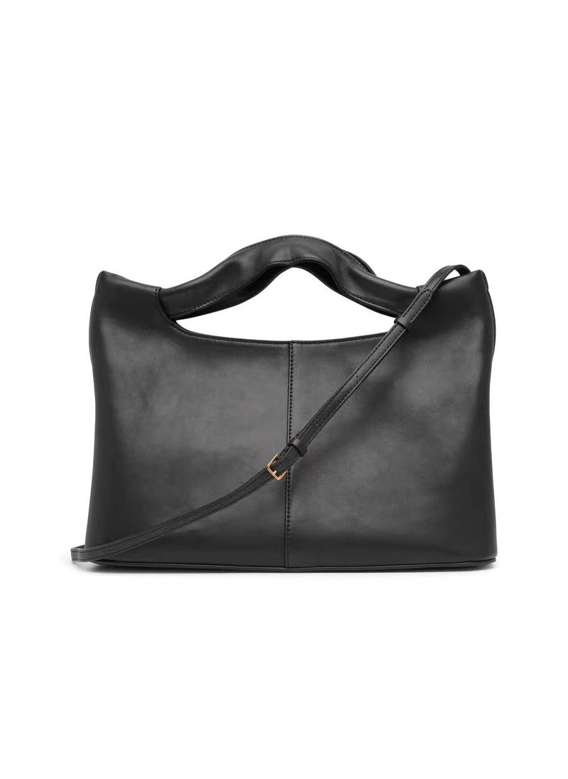 Luxury Fashion The Row Leather Satchel Casual Versatile Womens Bag Black
