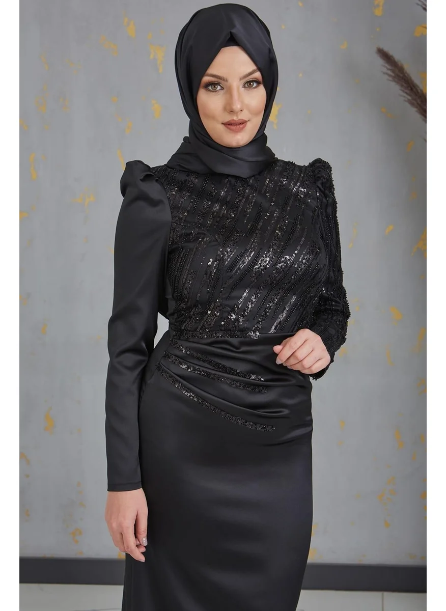 Esilanur Serap Hijab Evening Dress Black