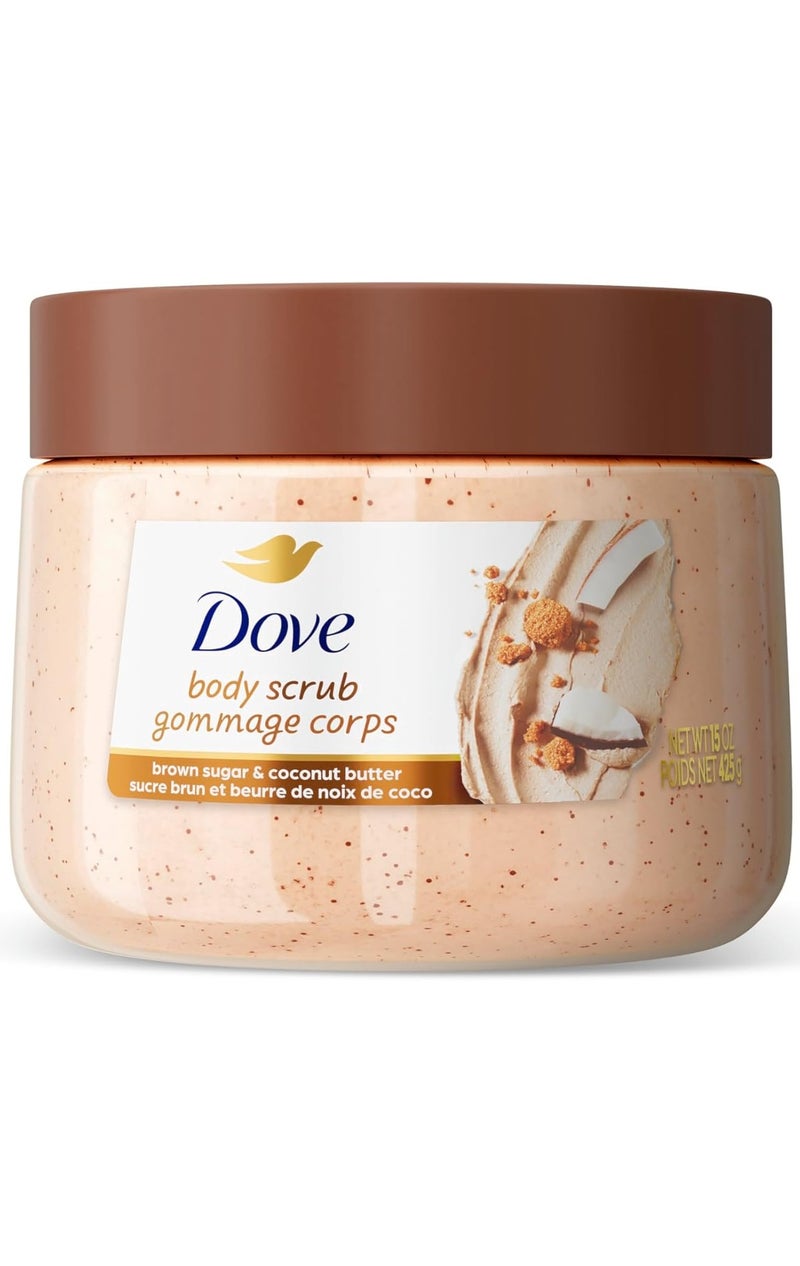 مقشر الجسم بالسكر البني وزبدة جوز الهند يقشر ويغذي بعمق للحصول على بشرة ناعمة ومشرقة 425 جرام