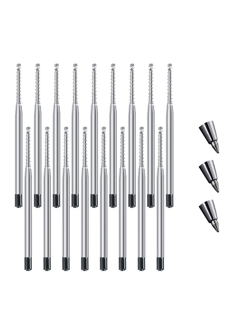 25 Set Replaceable Ballpoint Pen Refills with Spring Metal Ball Point Smooth Writing 0.5mm Replacement Refills Retractable Ballpoint Pen Refills for School Office Supplies Black - Image 1