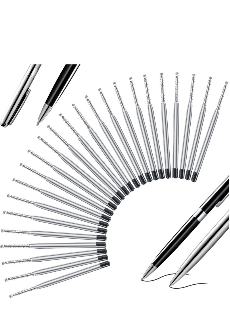 25 Set Replaceable Ballpoint Pen Refills with Spring Metal Ball Point Smooth Writing 0.5mm Replacement Refills Retractable Ballpoint Pen Refills for School Office Supplies Black - Image 2