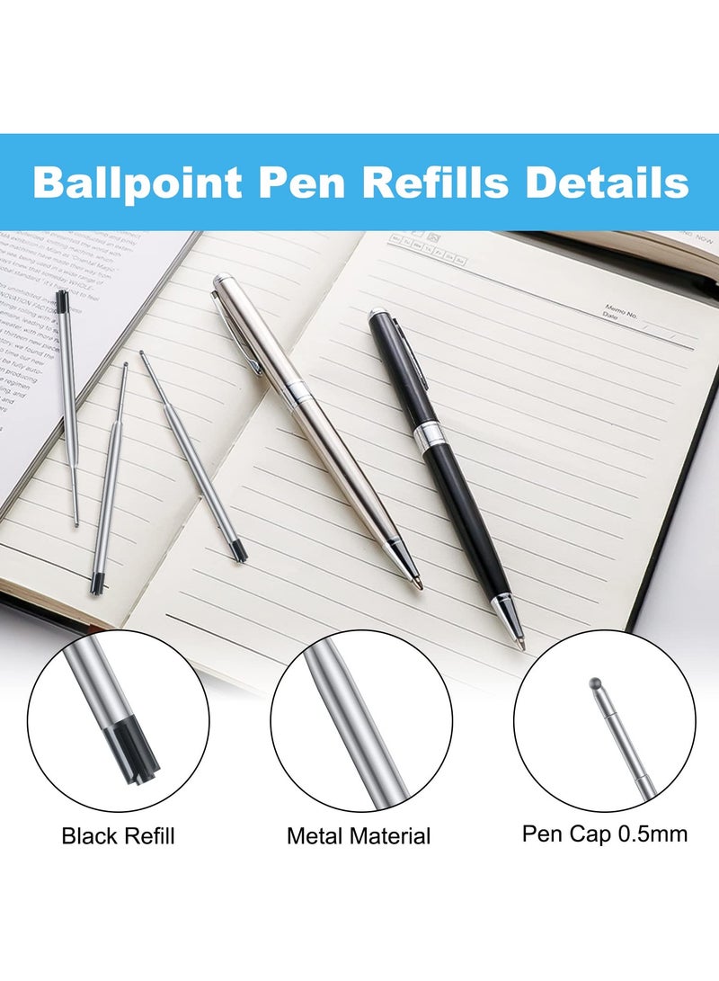 25 Set Replaceable Ballpoint Pen Refills with Spring Metal Ball Point Smooth Writing 0.5mm Replacement Refills Retractable Ballpoint Pen Refills for School Office Supplies Black - Image 5