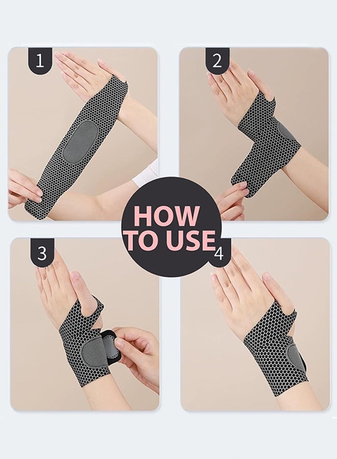Polish'D Ultra-Thin Wrist Brace, Lightweight Compression Wrist Wrap Strap for Carpal Tunnel, Arthritis, Tendonitis, Sprains, Pain Relief, Adjustable Elastic Wrist Support for Workout, Sports, Tennis (Black) - Image 5