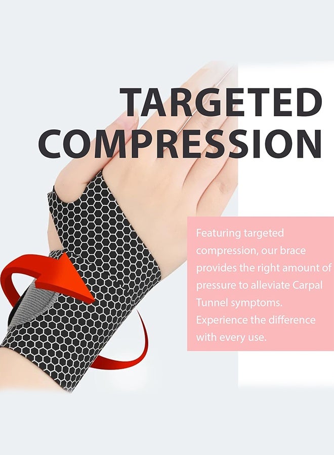 Polish'D Ultra-Thin Wrist Brace, Lightweight Compression Wrist Wrap Strap for Carpal Tunnel, Arthritis, Tendonitis, Sprains, Pain Relief, Adjustable Elastic Wrist Support for Workout, Sports, Tennis (Black) - Image 3