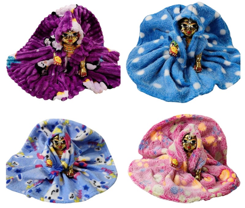 Partish Laddu Gopal Winter Dress | Ladoo Gopal Dress | Kanha Ji Vastra | Gopal Ji Poshak | Thankur Ji Size 0 1 2 3 4 5 6 (Size 1, Pack of 4, Chui MUI Random Colors) - Image 2
