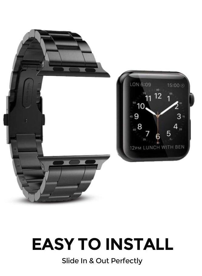 ELTRAZONE Stainless Steel Strap for iWatch 49mm 46mm 45mm 44mm 42mm – Silver Metal Replacement Band for Apple Watch Ultra 3 | Ultra 2 | Ultra | Series 10 9 8 7 SE 6 5 4 3 2 1 – Durable, Adjustable, and Stylish Design - Image 3